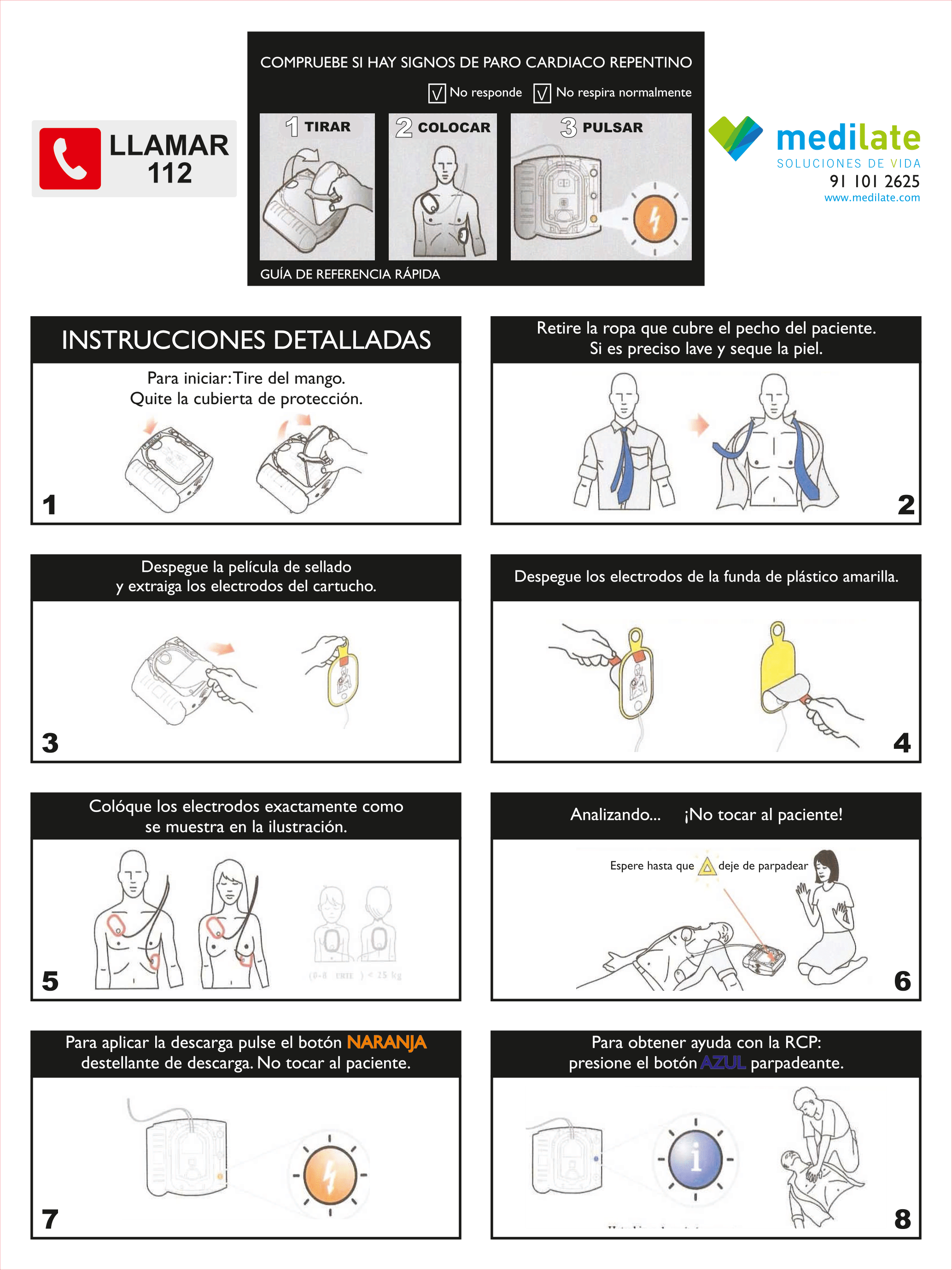 Instrucciones uso desfibrilador